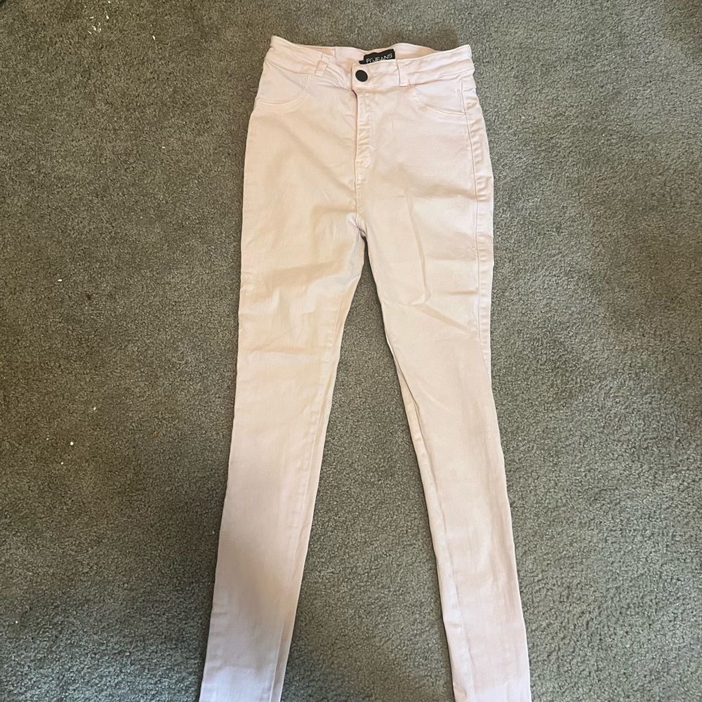 FITJEANS Women's Skinny Jeans in Light Pink